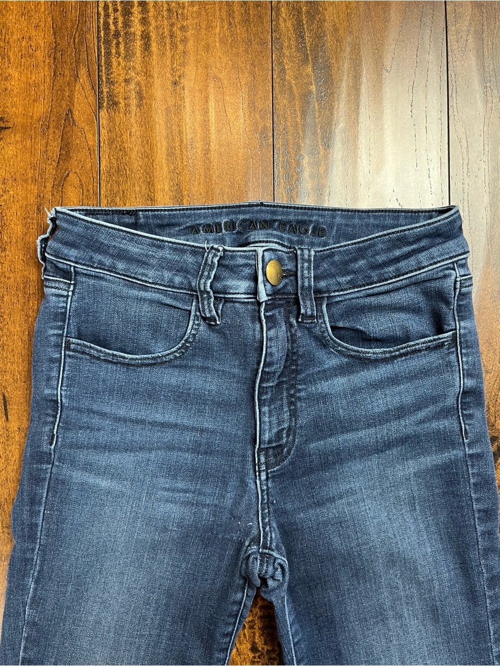 American Eagle Super Stretch Hi-Rise Jegging Blue Denim Women's Size 6 X-Long. - Picture 2 of 14